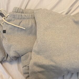 Essentials Heather Gray Hoodie and Joggers Set